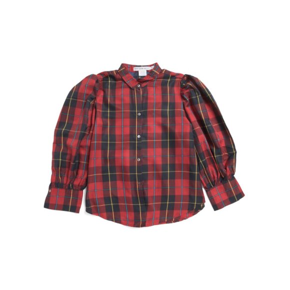 GRETCHEN SCOTT Red Plus Plaid Blouse - Picture 1 of 2